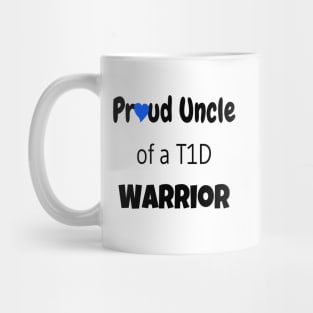 Proud Uncle Black Font Blue Heart Mug